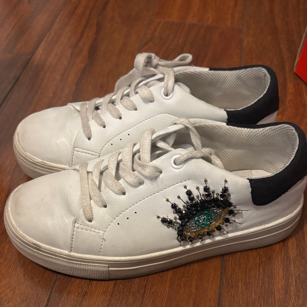 Kurt Geiger White Sneakers with Eye Design